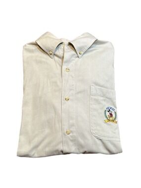 MICKEY, INC Khaki Men’s Vintage Khaki Button Down Long Sleeve Polo Shirt Size M